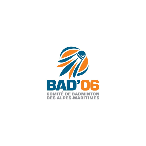 Logo du comité de badminton des Alpes Maritimes, Bad 06